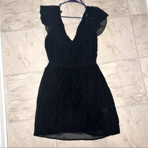 Flowy short sleeve open back dress